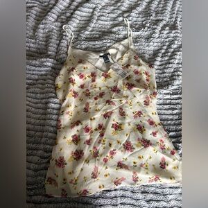 Forever 21 Floral Cream Camisole Size Large New With Tags